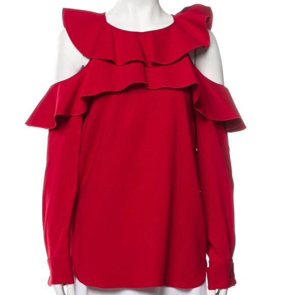 OSCAR DE LA RENTA Silk Crew Neck Top NWOT - Picture 1 of 3